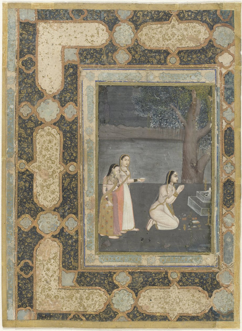 Frauen vor einem Linga-Altar (Bhairavi Ragini) von Anonymous