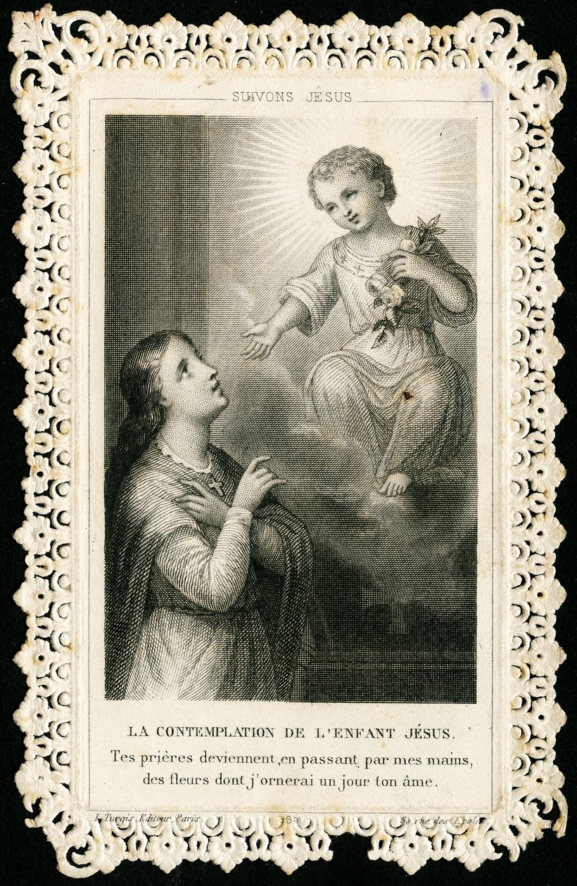 Andachtsbild: Gebet zu Jesus (Gravur) von Anonymous Anonymous