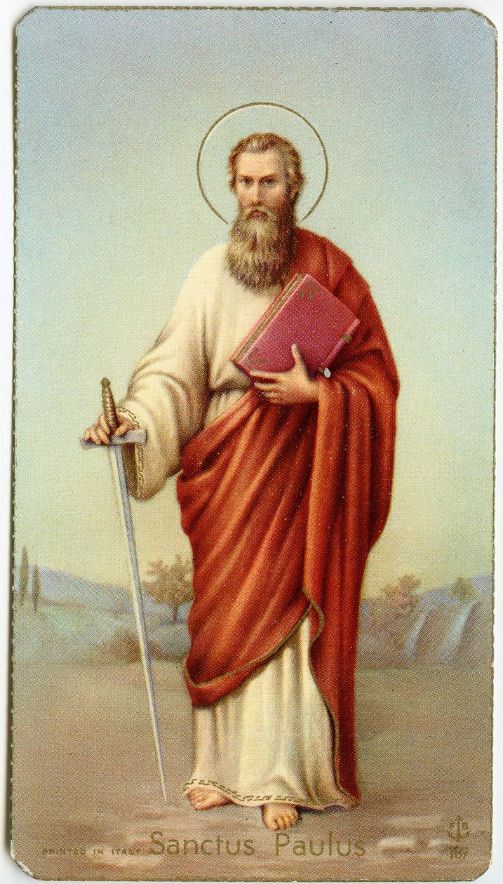 Andachtsbild: Heiliger Paulus von Tarsus (Chromolithographie) von Anonymous Anonymous