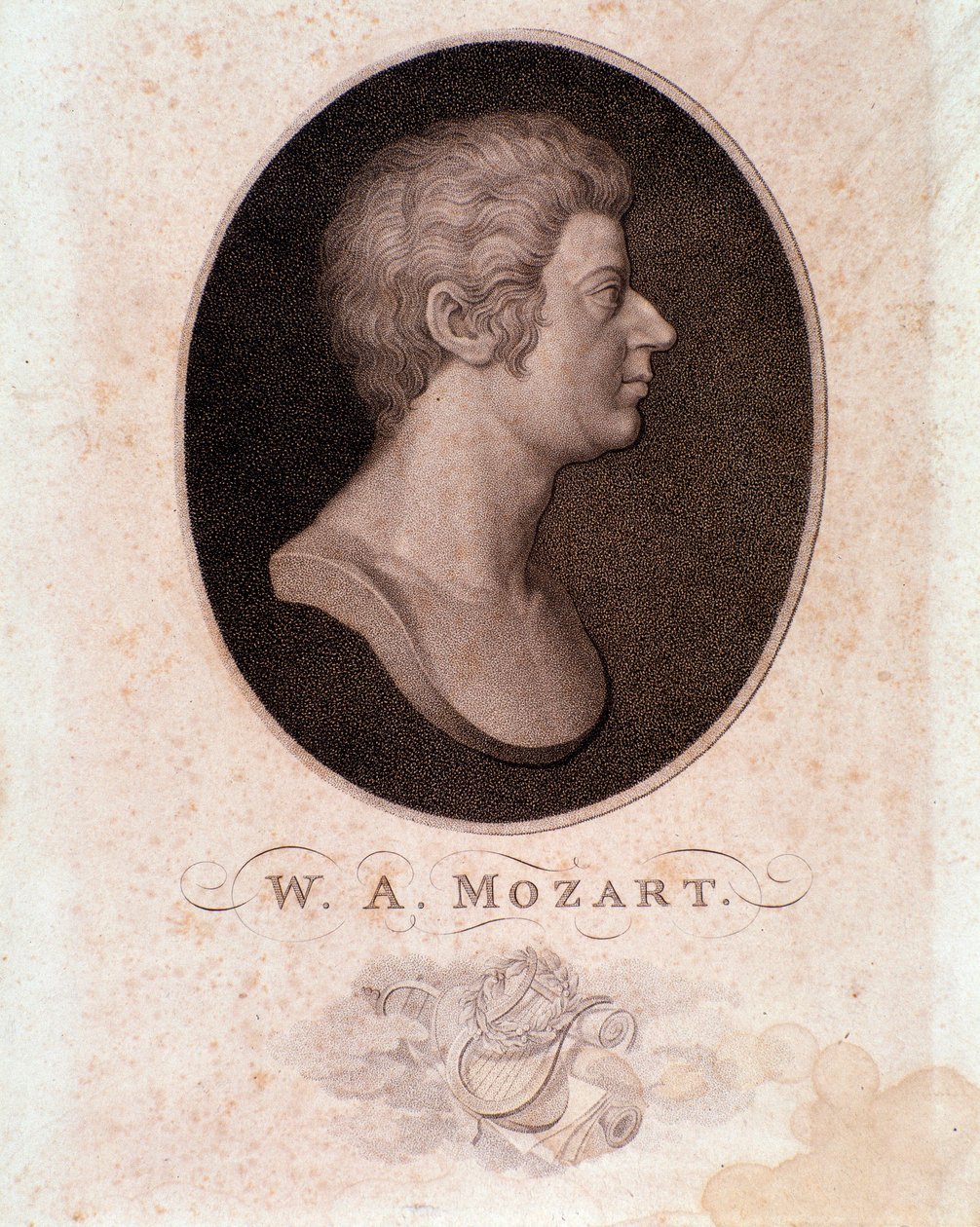 Porträt von Wolfgang Amadeus Mozart (Gravur) von Anonymous Anonymous