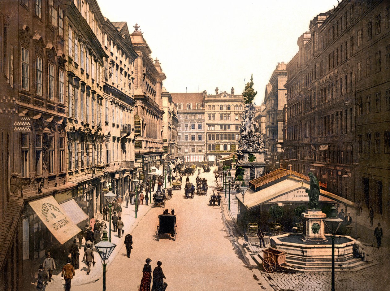 Wien im Jahr 1901. Der Graben. Photochrom von Anonymous Anonymous