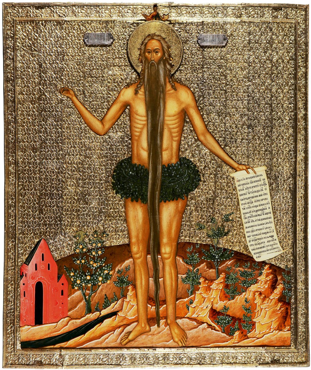 Heiliger Onuphrius, 1670er Jahre von Anonymous Russian icon painter