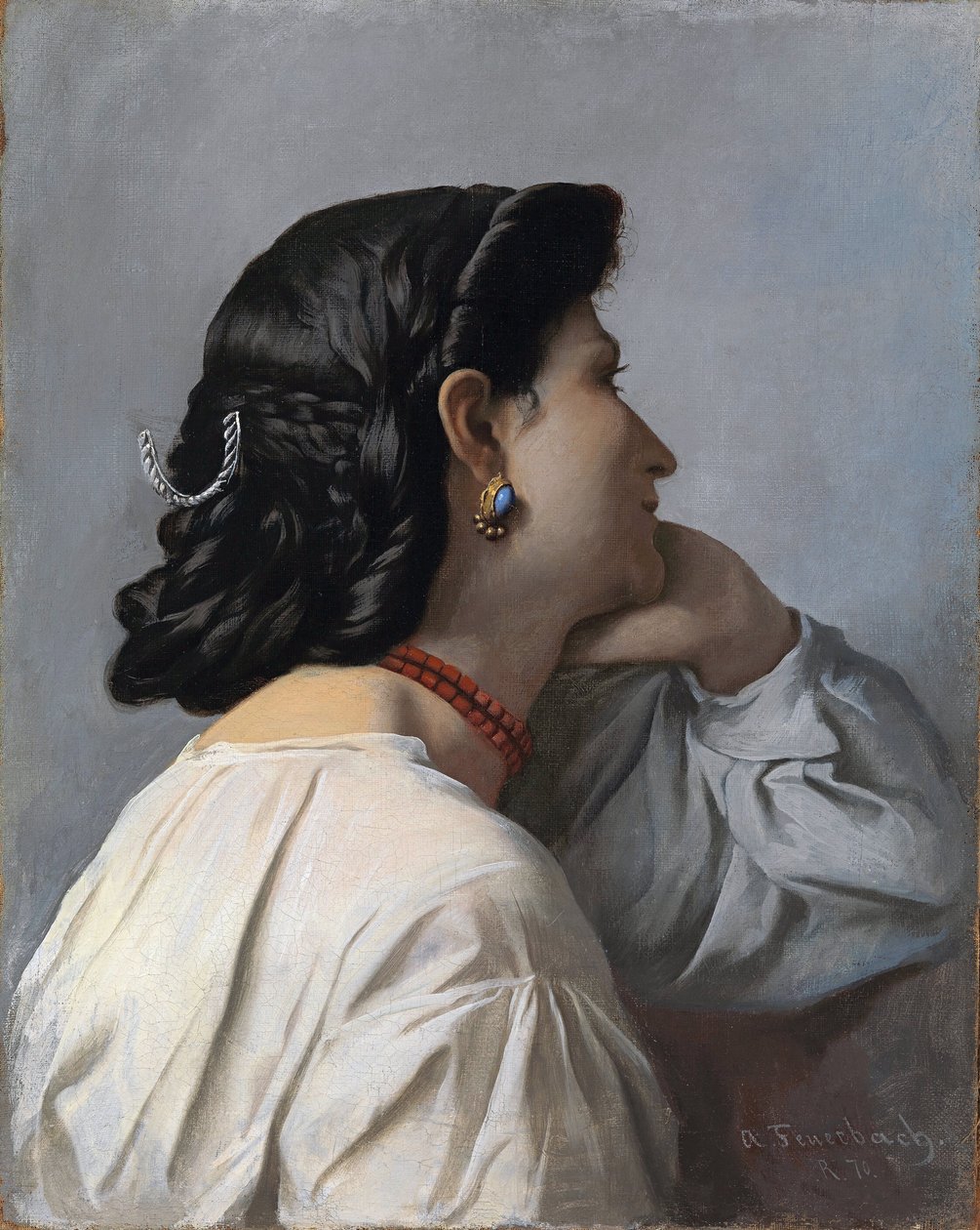 "Iphigenie" Kopf einer Frau von Anselm Feuerbach