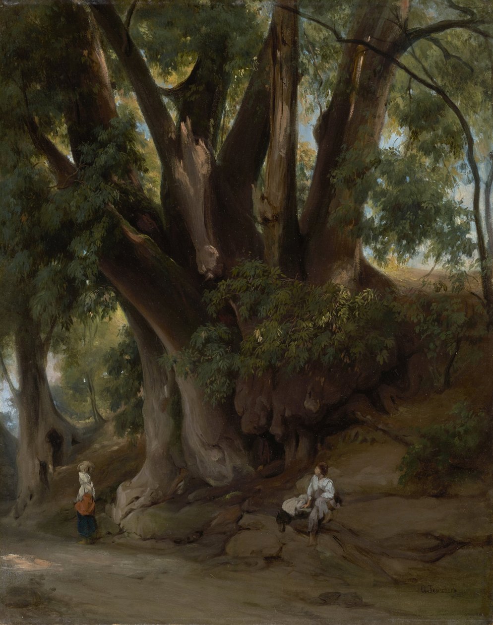 Italienische Baumlandschaft (Straße bei Albano) von Anselm Feuerbach