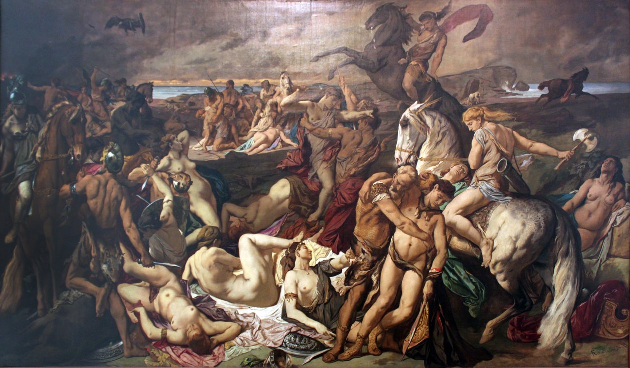 Die Schlacht der Amazonen (Zweite Version) von Anselm Feuerbach
