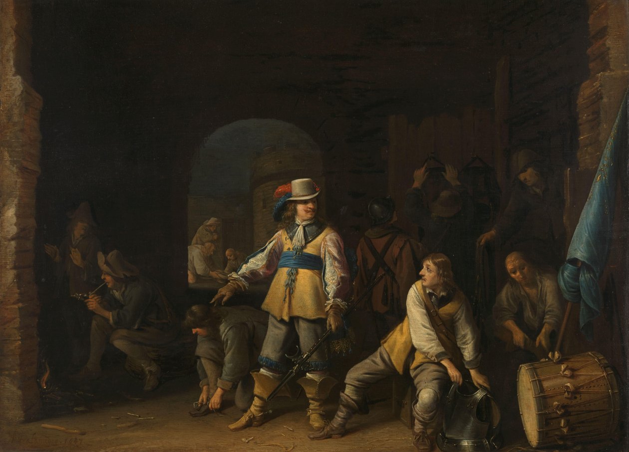 Soldaten in einem Wachraum von Anthonie Palamedesz