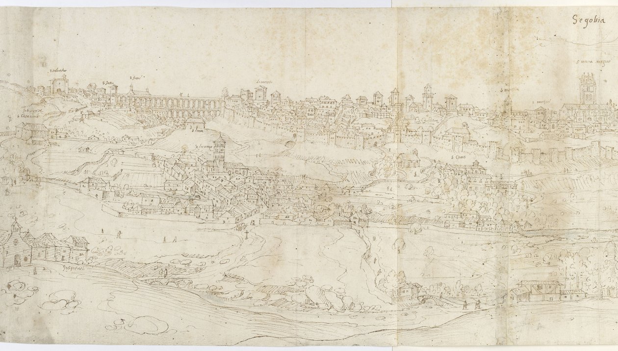 Panoramablick auf Segovia von Osten von Anthonis van den Wyngaerde