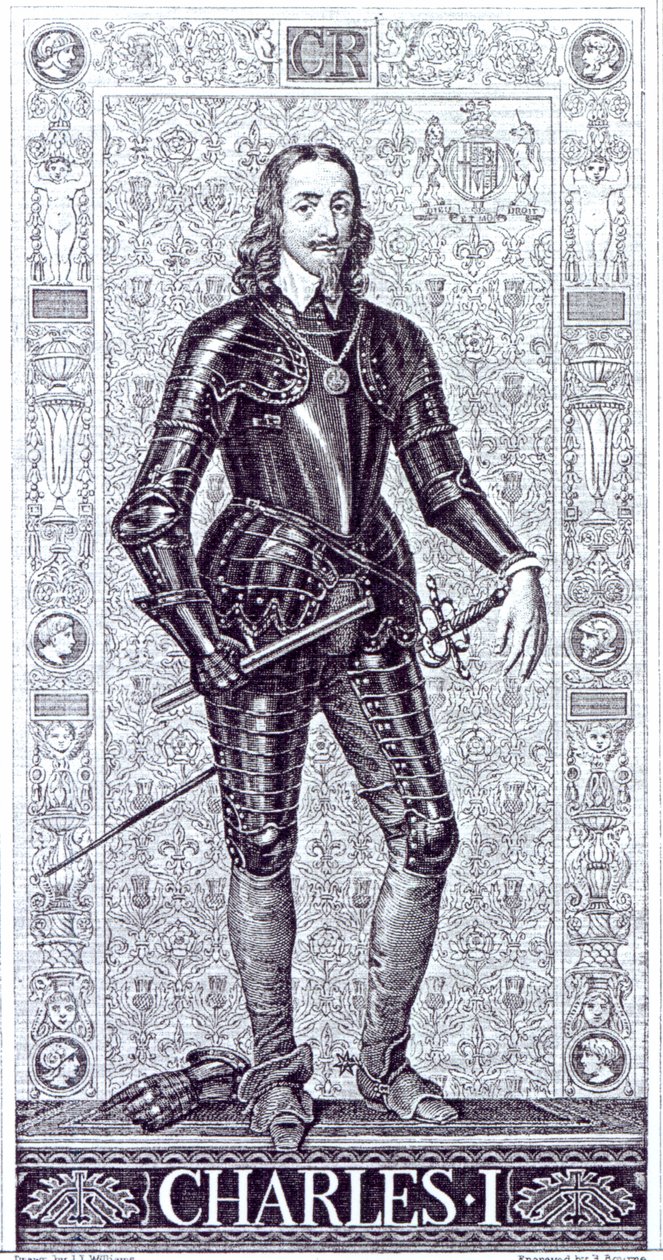 König Karl I., gezeichnet von J.L. Williams und graviert von A. Bourne von Anthony van Dyck