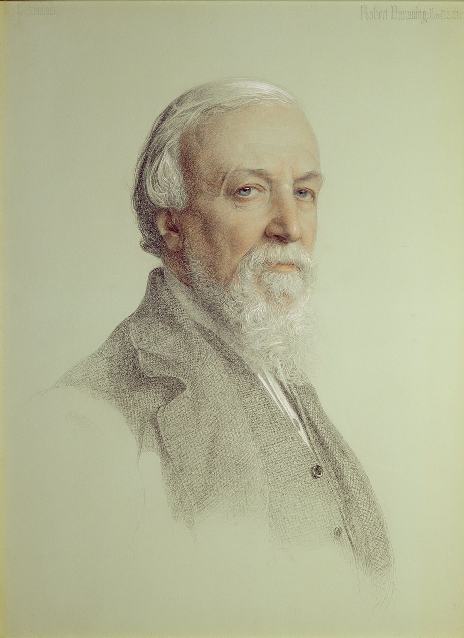 Robert Browning (1812-89), 1881 von Anthony Frederick Augustus Sandys