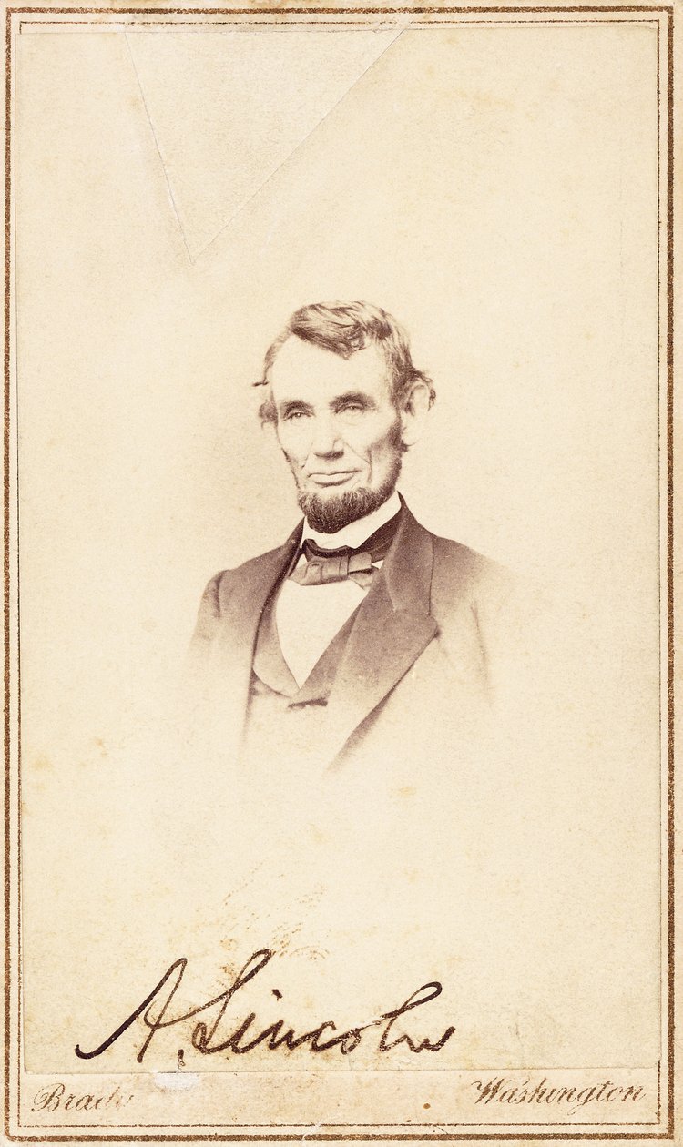 Abraham Lincoln, signierte Carte-de-Visite, 1864 von Anthony Berger