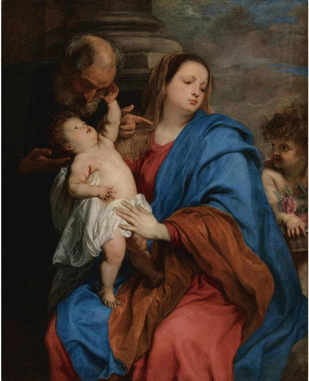 Die Heilige Familie mit einem Engel von Anthony van Dyck