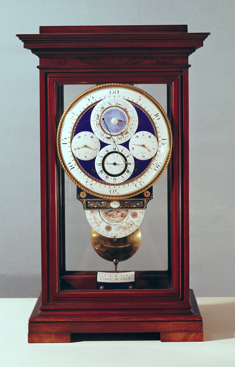 Uhr mit vier Zifferblättern und den Tierkreiszeichen, 1765-89 von Antide Janvier