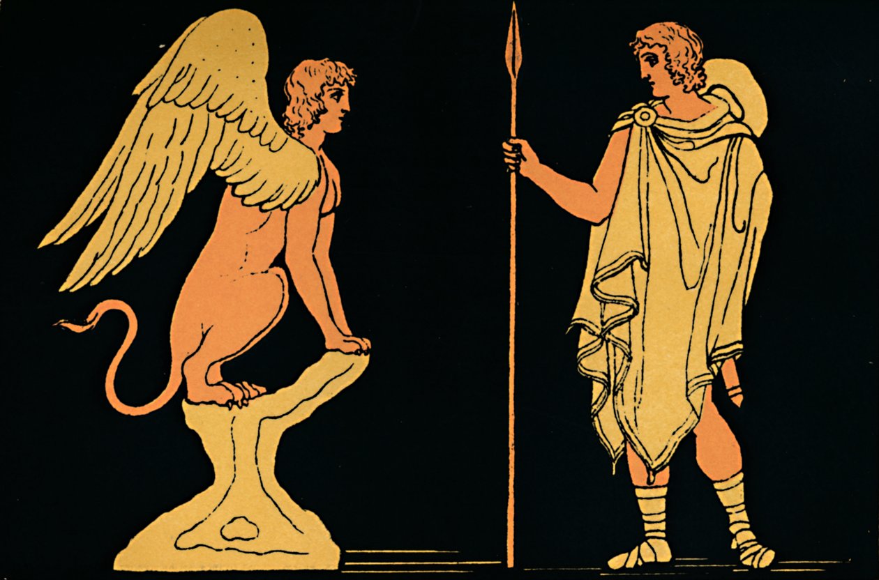 Ödipus und die Sphinx, 1880 von Antique