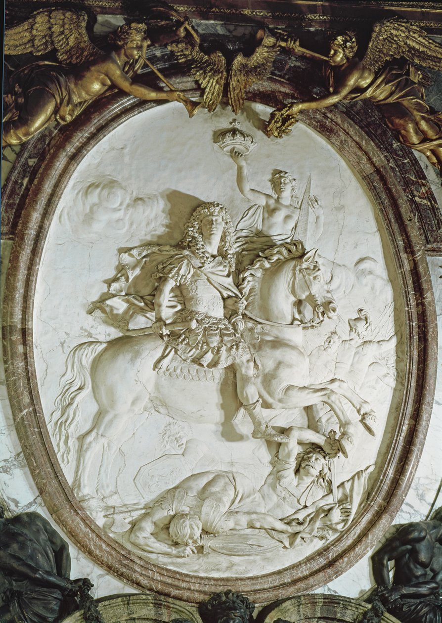Reiterporträt von Ludwig XIV. aus dem Salon de la Guerre, ca. 1687 von Antoine Coysevox