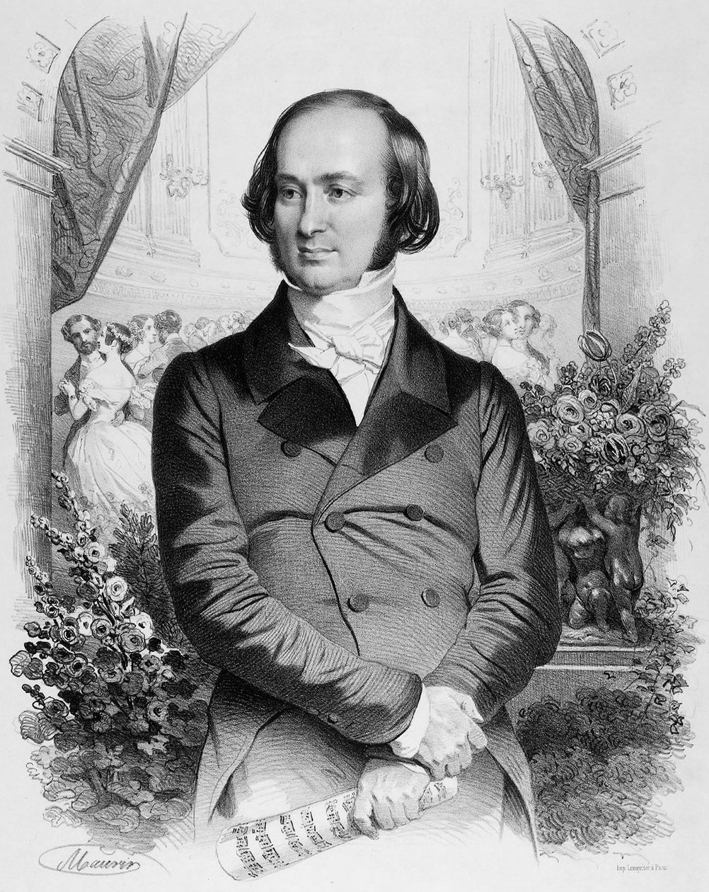 Französischer Dirigent und Kunstsammler Isaac Strauss von Antoine Maurin