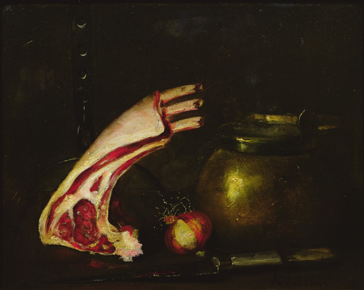 Stillleben mit Koteletts von Antoine Vollon