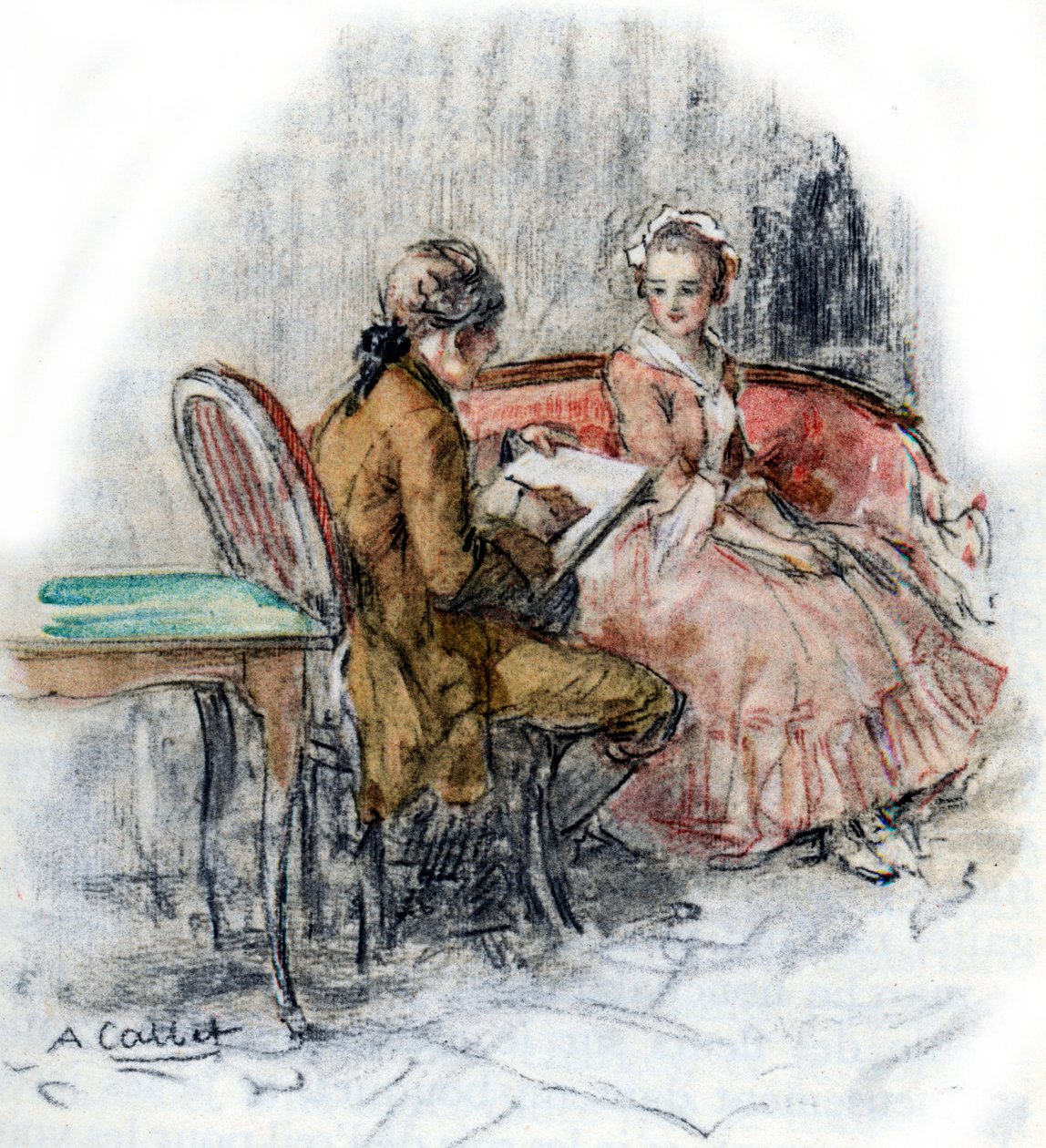 Werther zeichnet Charlotte von Antoine Calbet