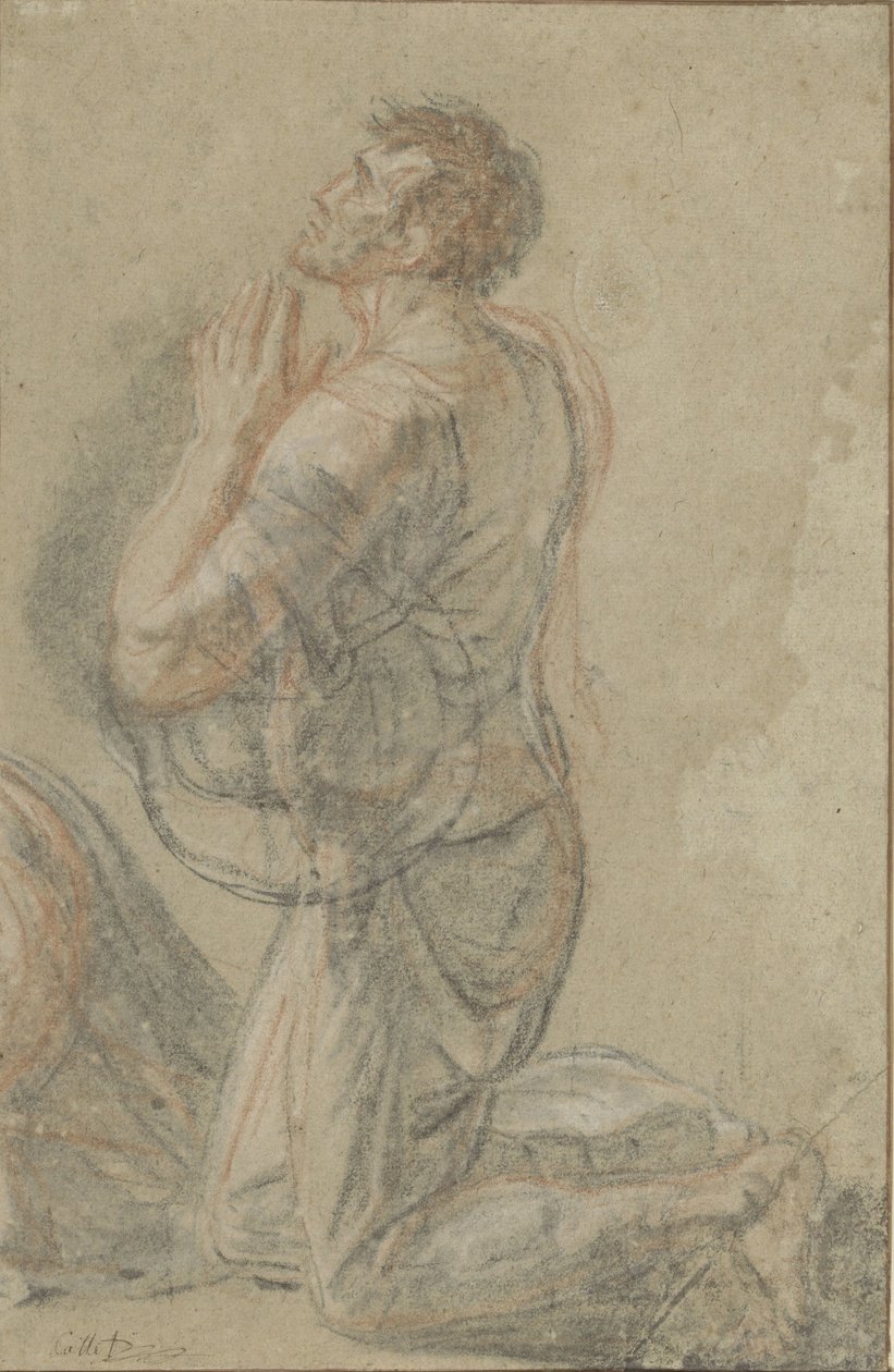 Kniender Mann von der Seite gesehen von Antoine François Callet