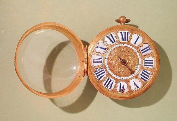 Uhr, ca. 1685 (vergoldetes Messing & Emaille) von Antoine Gaudron