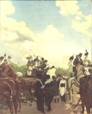 Rennbesucher in Longchamps, 1906 von Antoine Guillaume Minartz