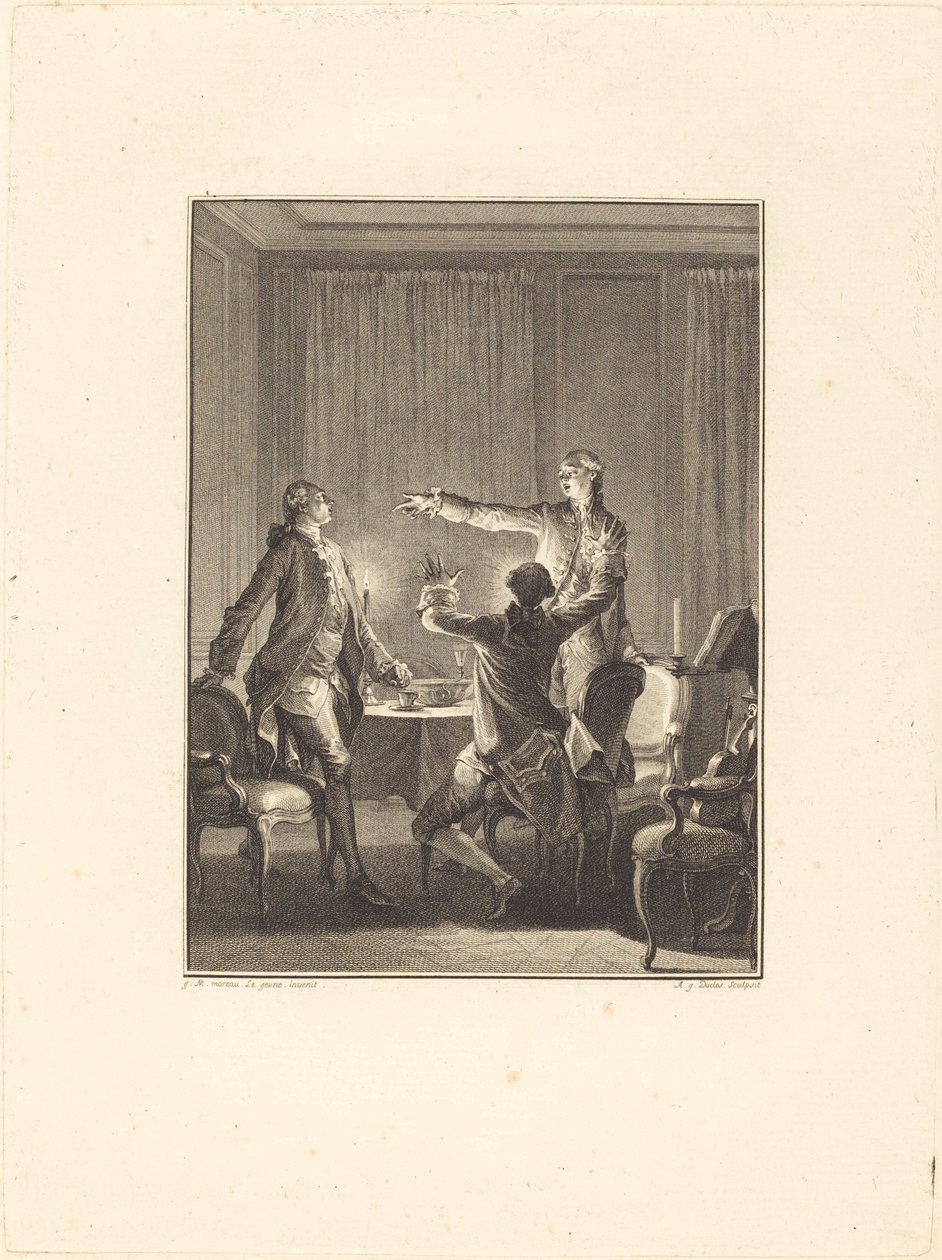 Die Provokation von Antoine Jean Duclos after Jean Michel Moreau