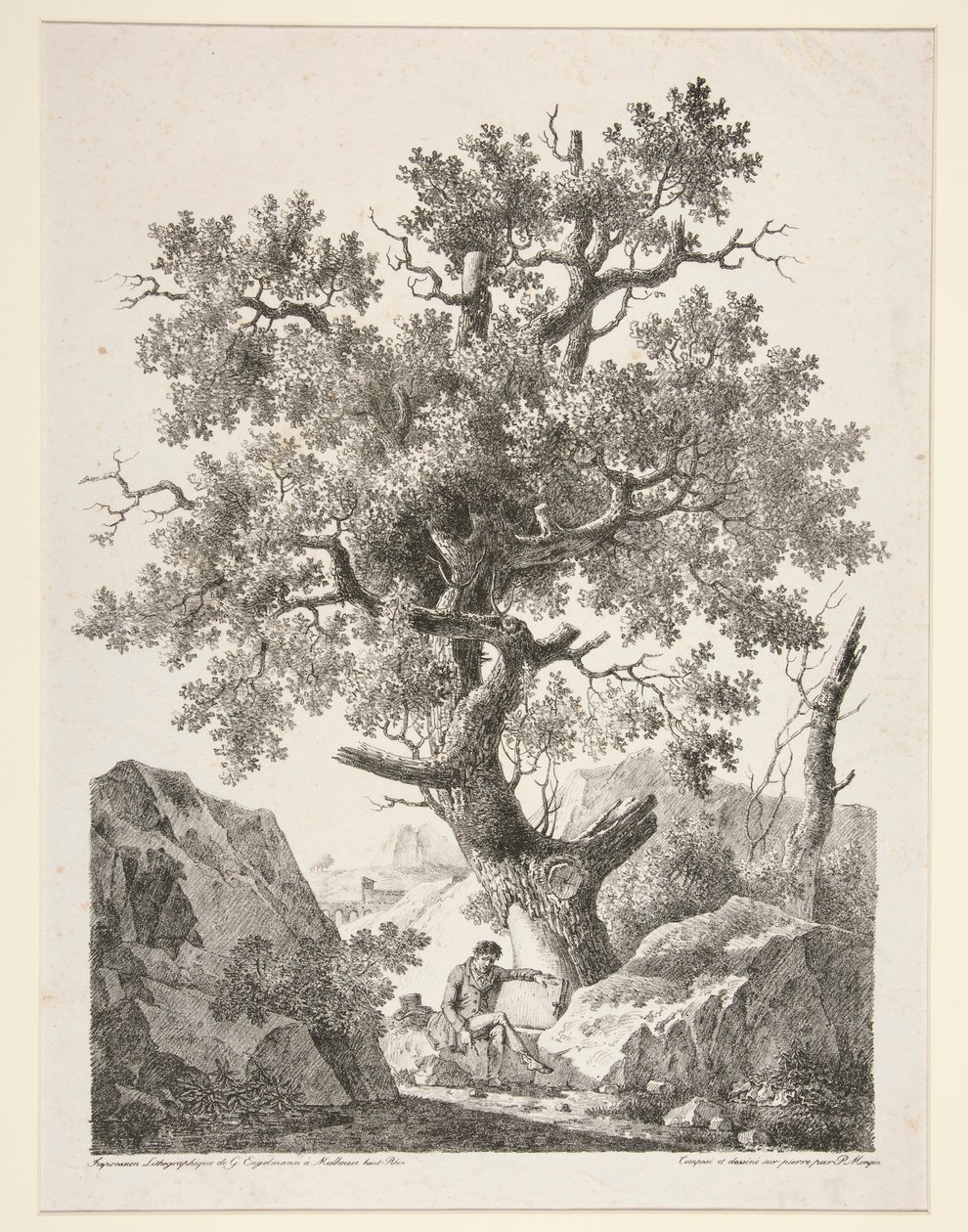 Ohne Titel [Mann sitzt am Baum] von Antoine Pierre Mongin