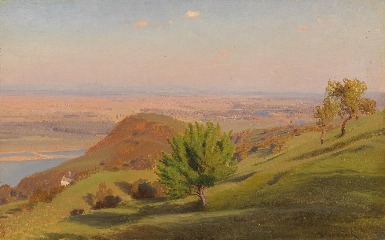 Donaulandschaft bei Wien von Anton Hlavacek
