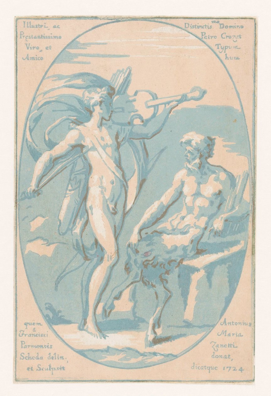 Wettbewerb zwischen Apollo und Marsyas von Anton Maria I Zanetti