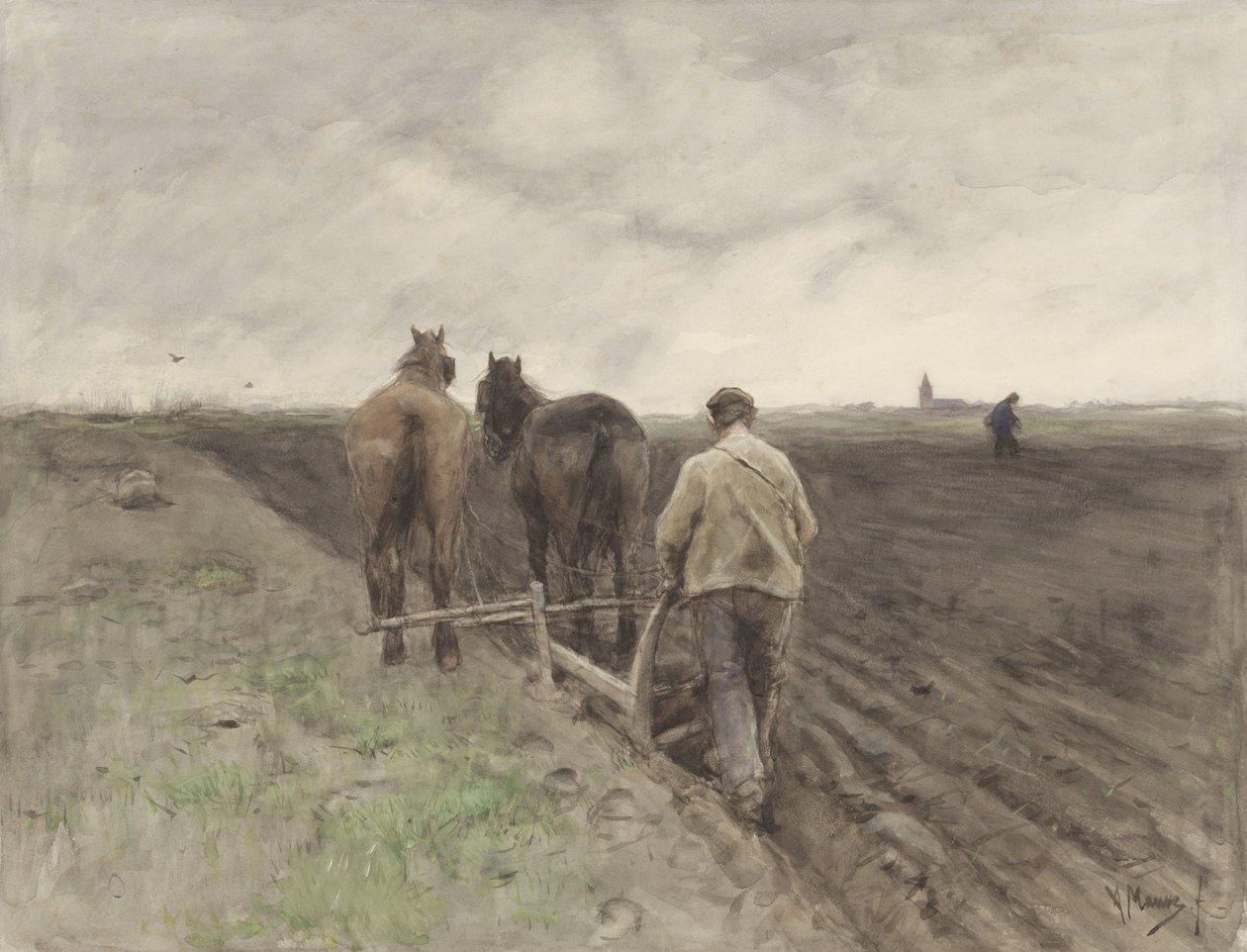 Bauer hinter dem Pflug von Anton Mauve