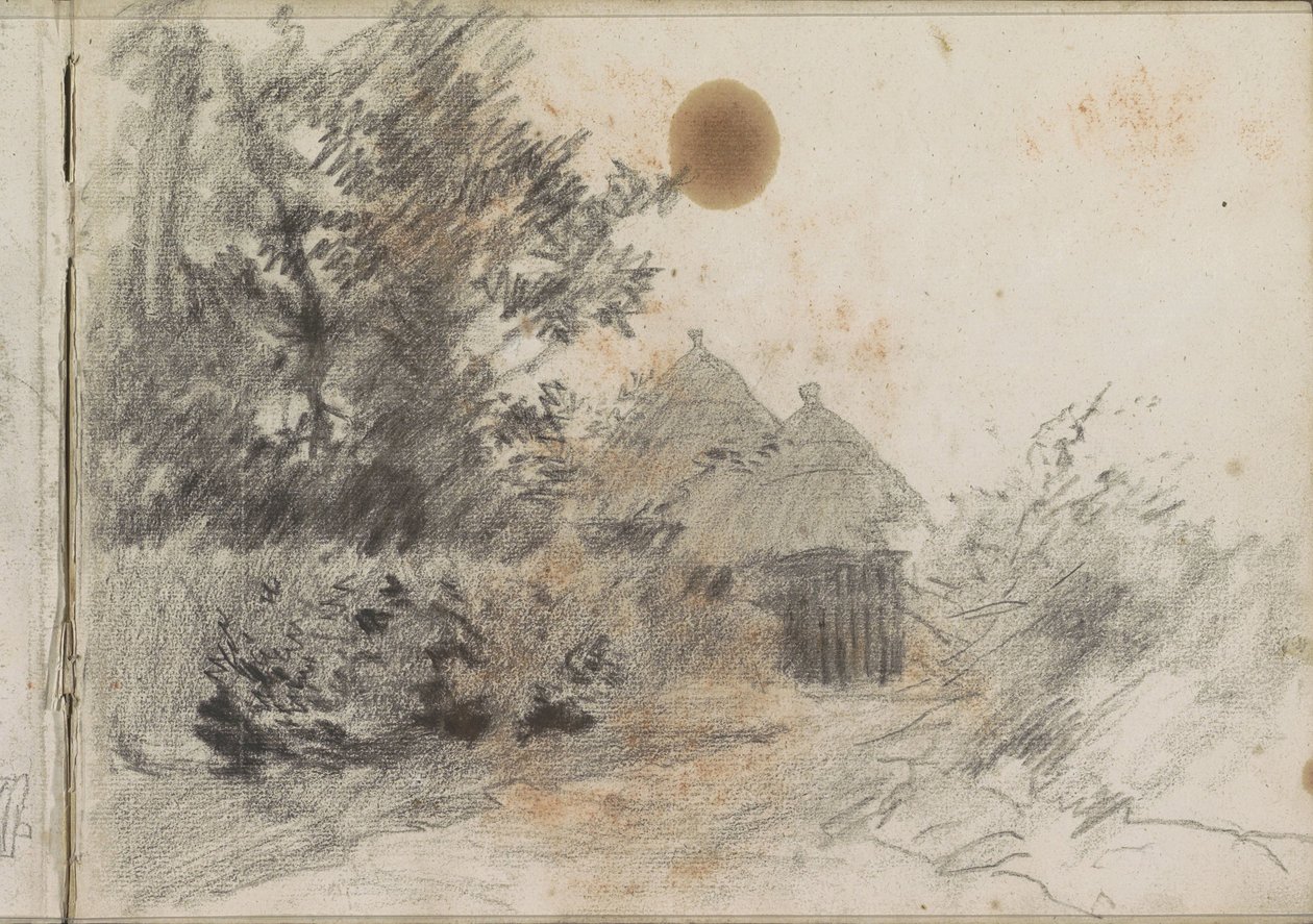 Pfad entlang einer Hecke zu einem Landhaus von Anton Mauve