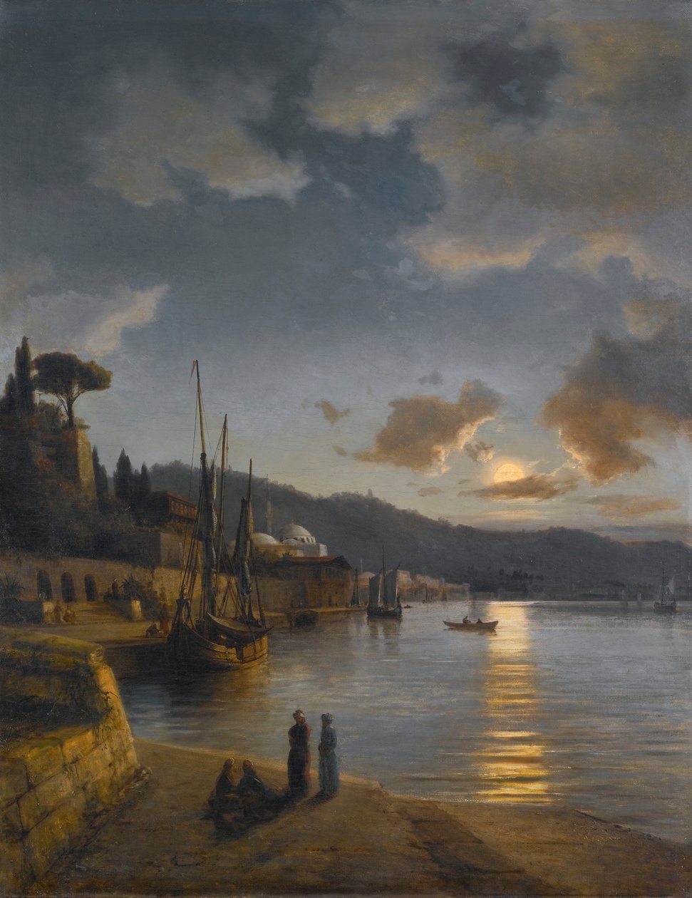 Ein türkischer Hafen im Mondlicht von Anton Melbye