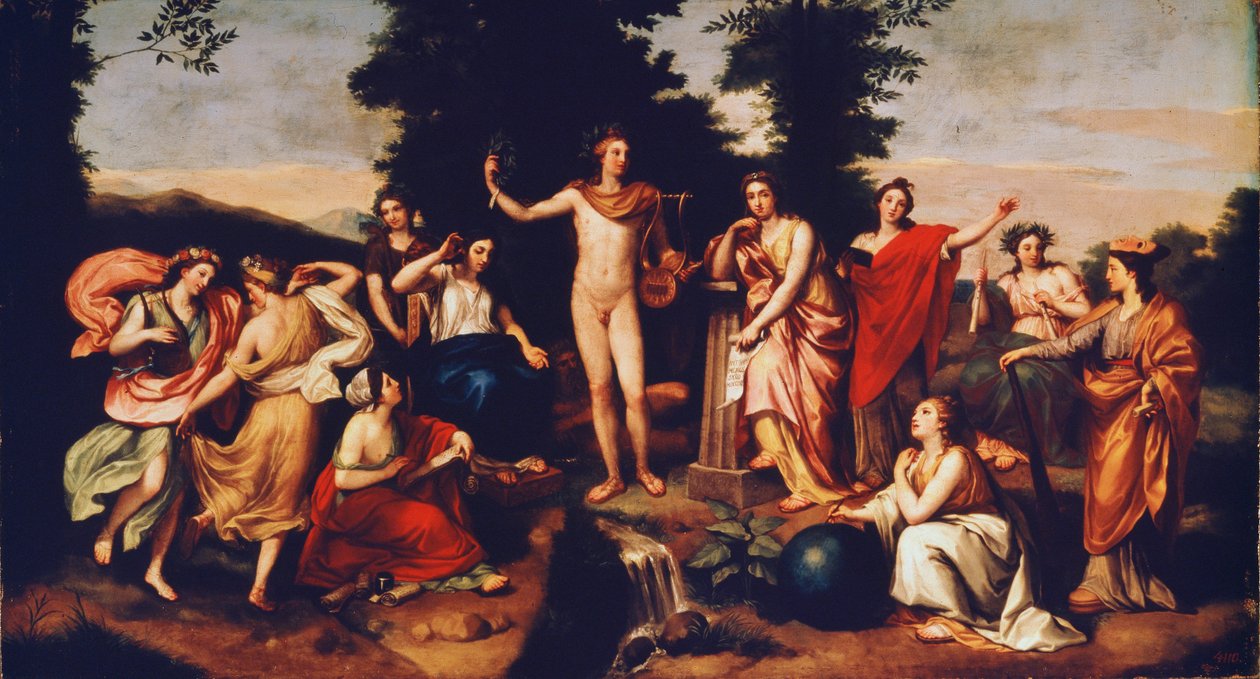 Apollo und die drei Grazien, ca. 1750-60 von Anton Raphael Mengs