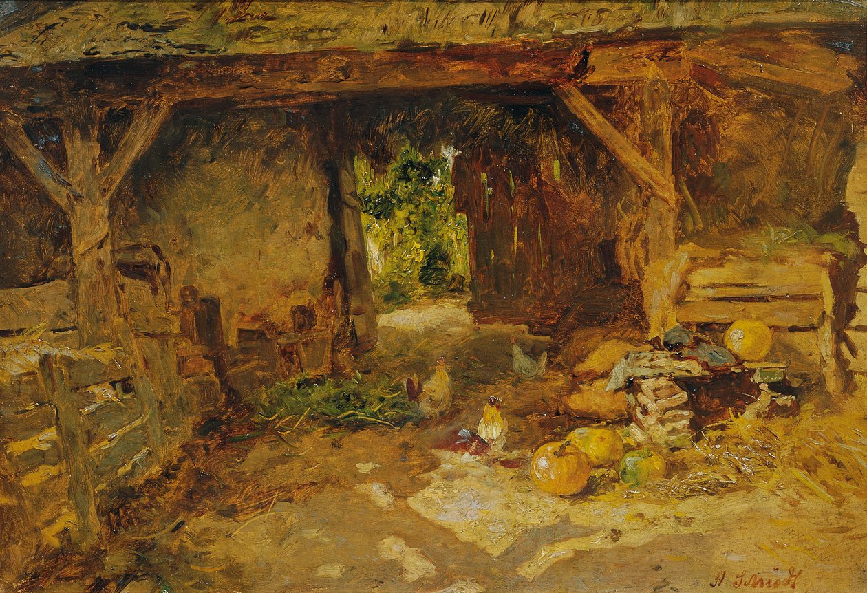 Hofinterieur aus dem Marchfeld von Anton Schrodl
