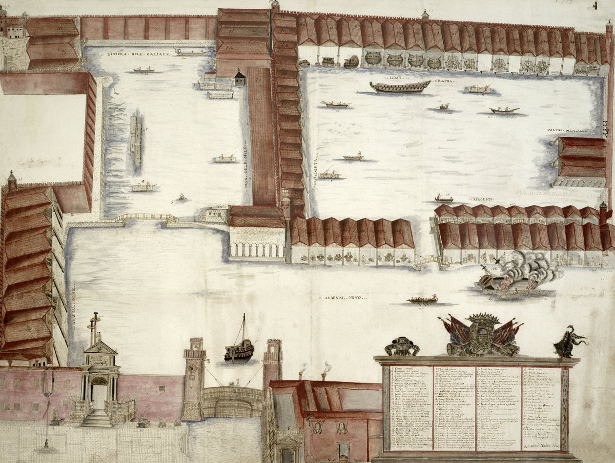 Plan des Arsenals, Venedig von Antonio Natale