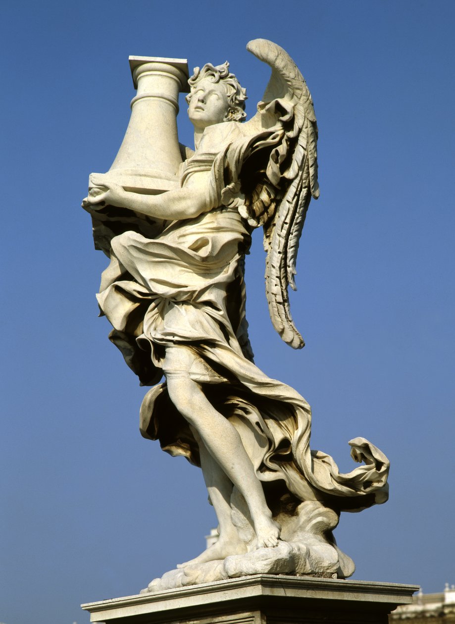 Engel mit der Säule, ca. 1669 von Antonio Raggi