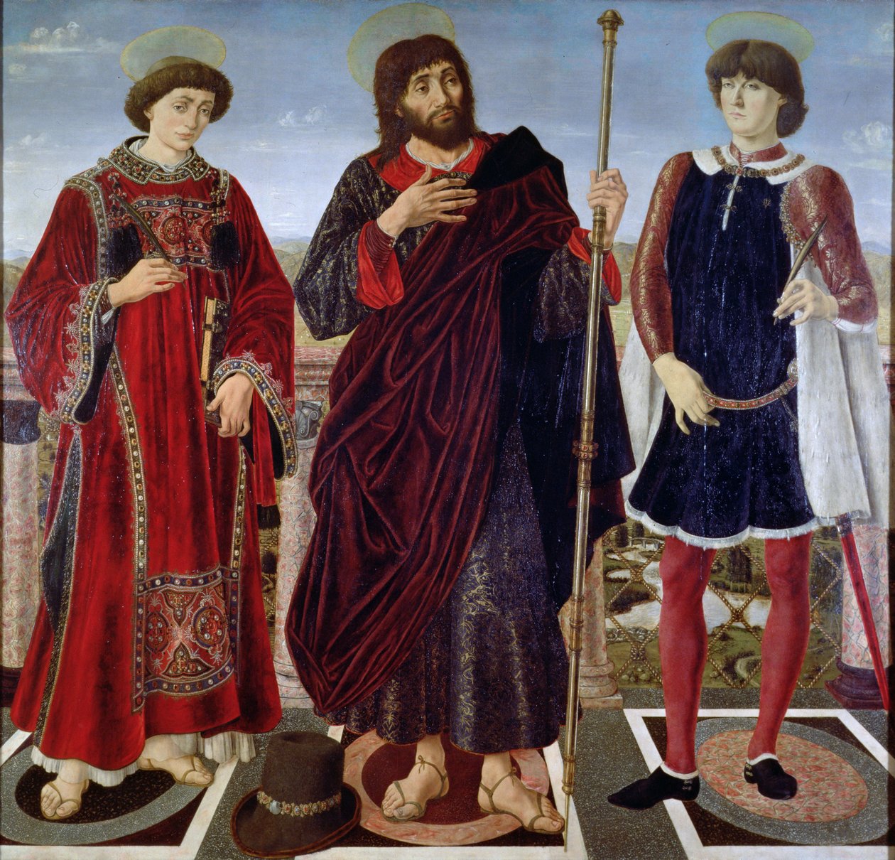 Hl. Vinzenz von Saragossa, Jakobus und Eustachius von Antonio Pollaiuolo