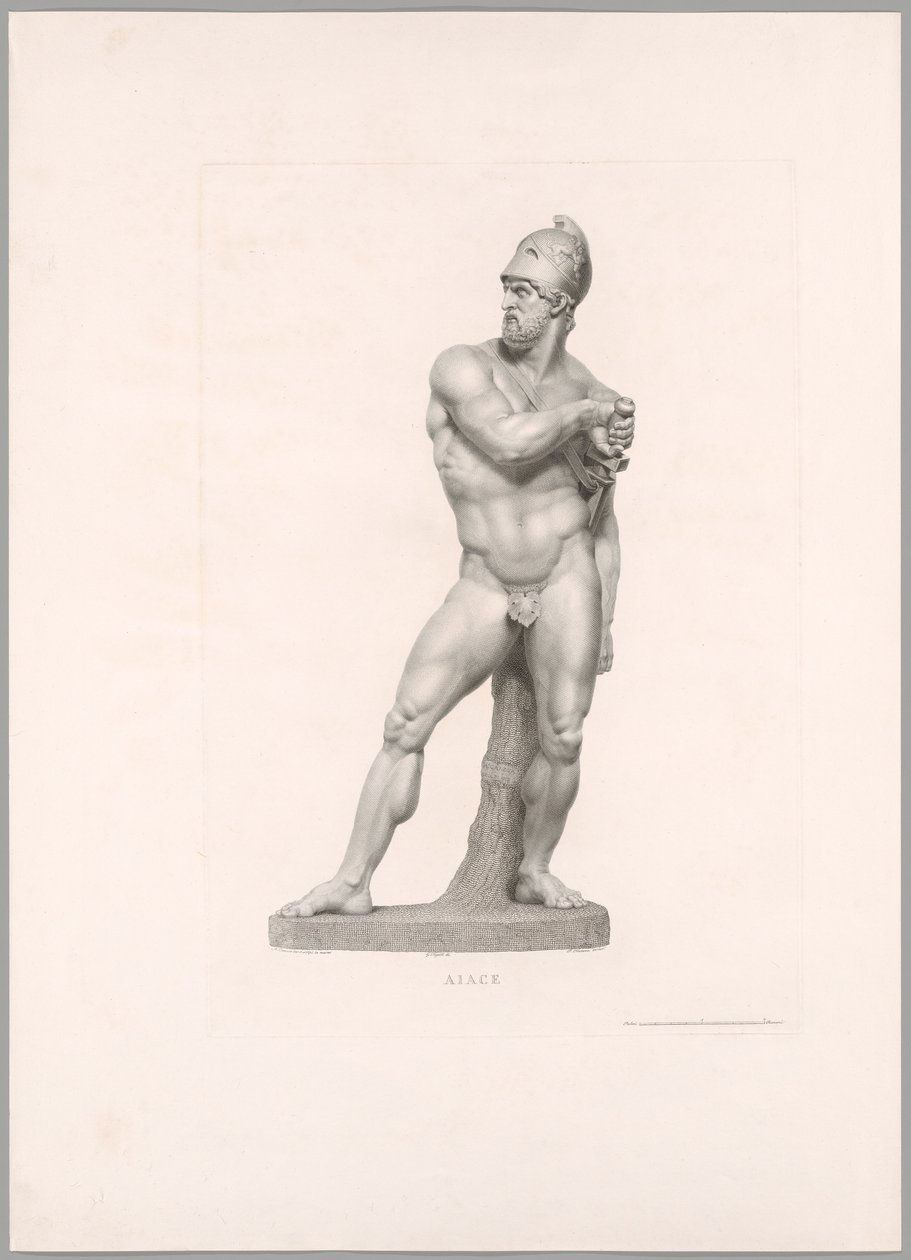 Ajax, Vorderansicht, aus Oeuvre de Canova von Antonio Canova