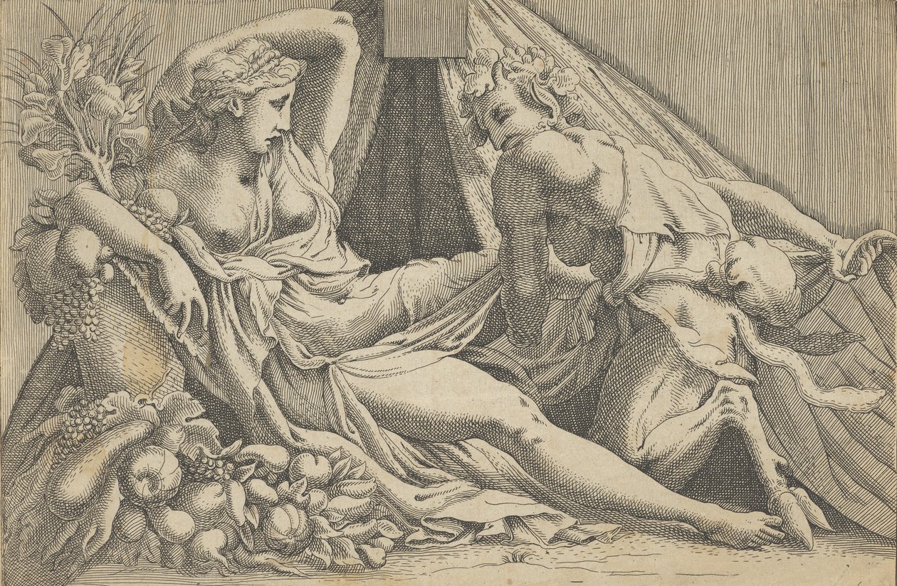 Jupiter und Antiope, 1540-45 von Antonio Fantuzzi