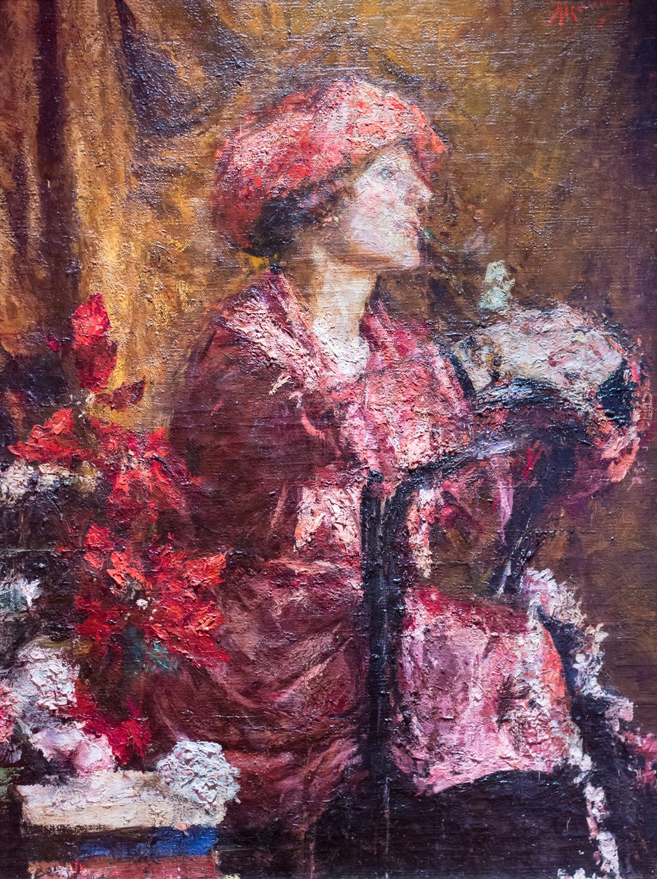 Enrica in Lila von Antonio Mancini