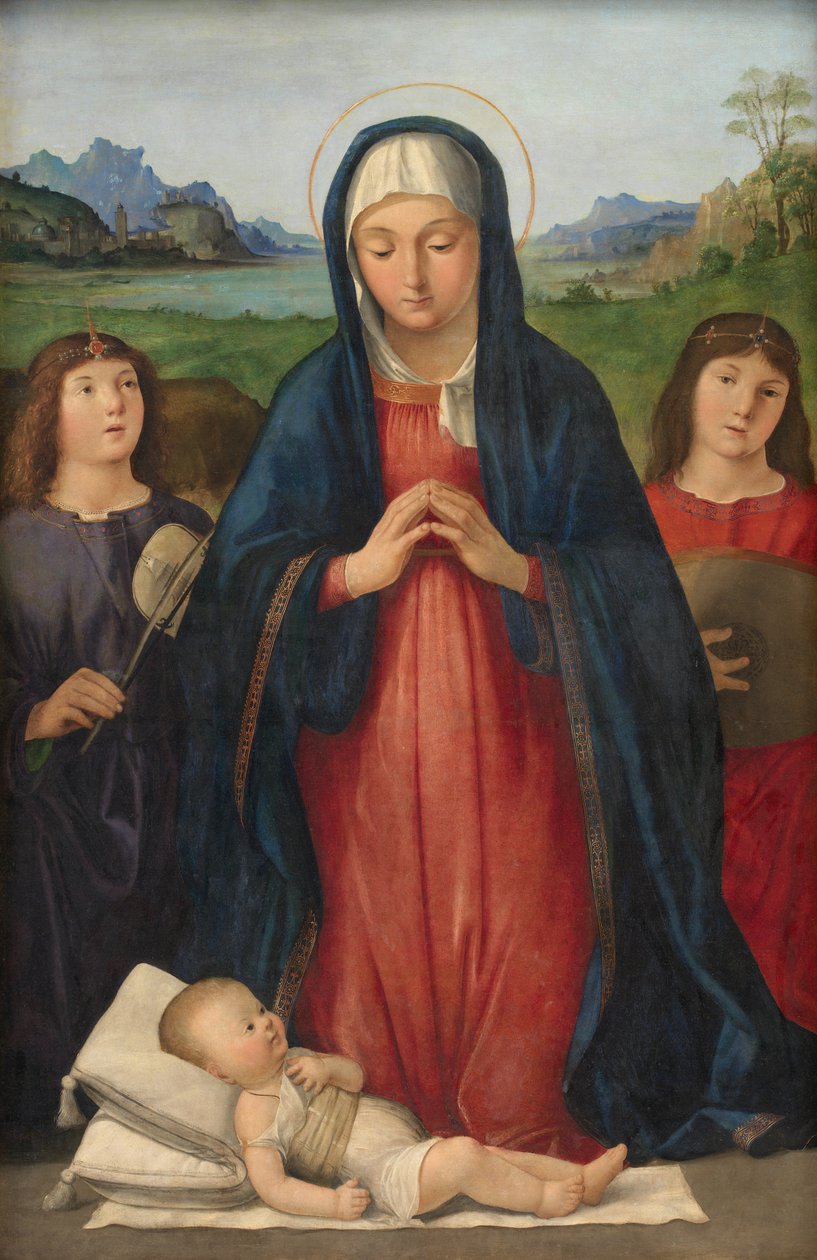 Das Christkind wird von Maria verehrt von Antonio Solario