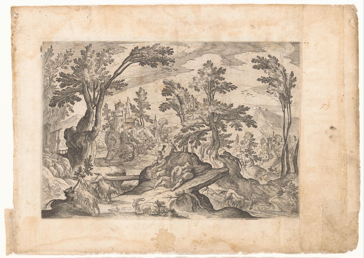 Landschaft mit ruhenden Hirten von Antonio Tempesta