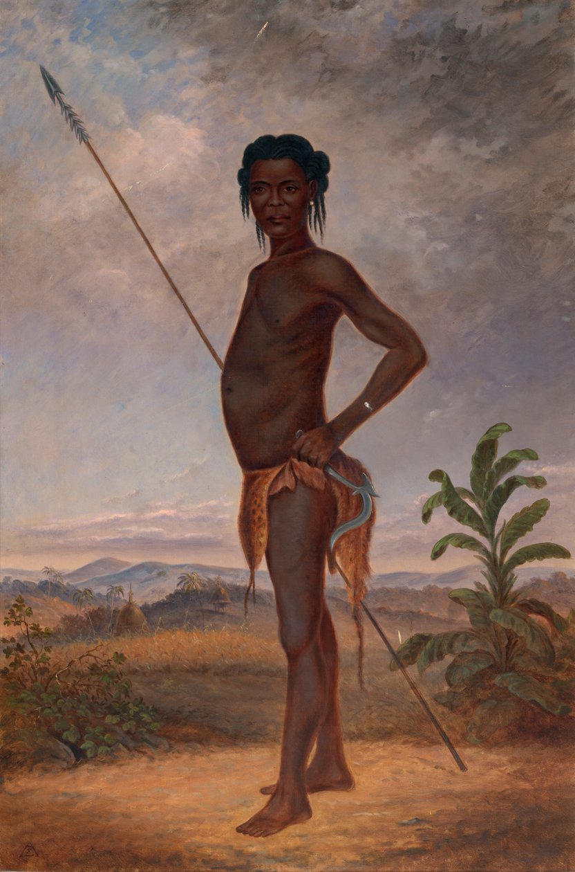 Niam-Niam Mann, ca. 1893 von Antonio Zeno Shindler