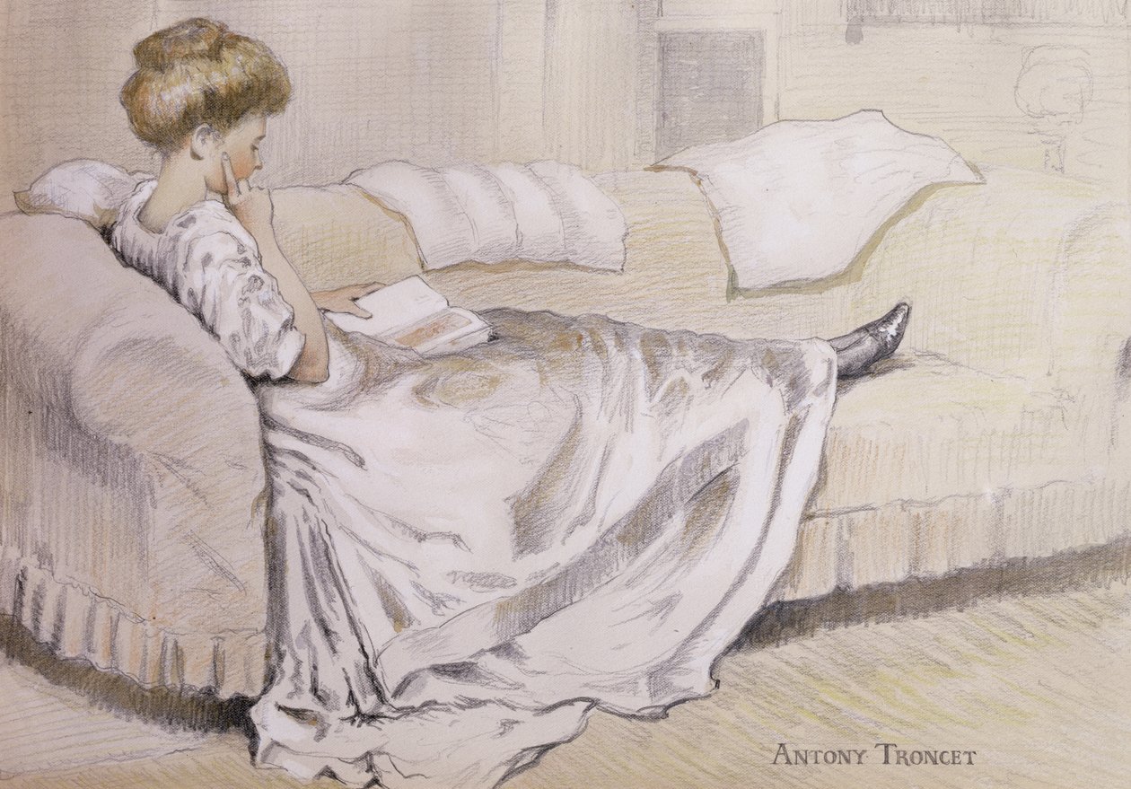 Mädchen beim Lesen von Antony Troncet