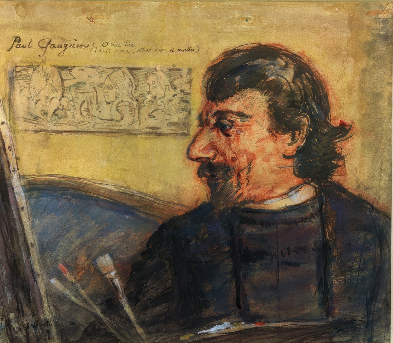 Porträt von Paul Gauguin von Archibald Standish Hartrick