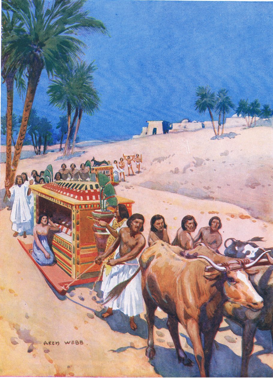 Eine Trauerprozession im alten Ägypten, 1925 von Archibald Webb