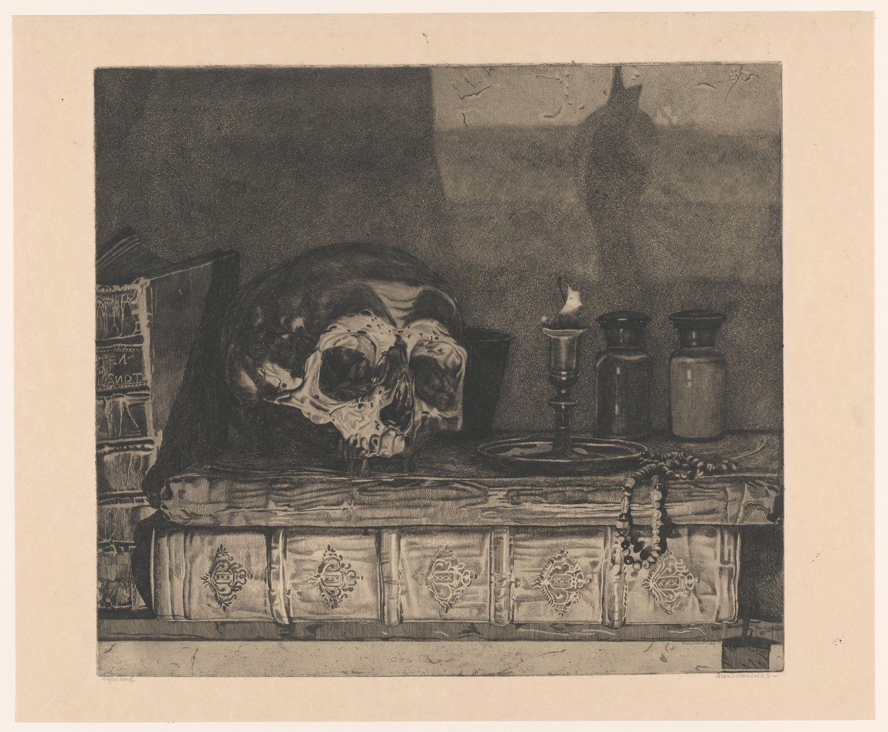 Stillleben mit Schädel von Arend Hendriks (signed by artist)