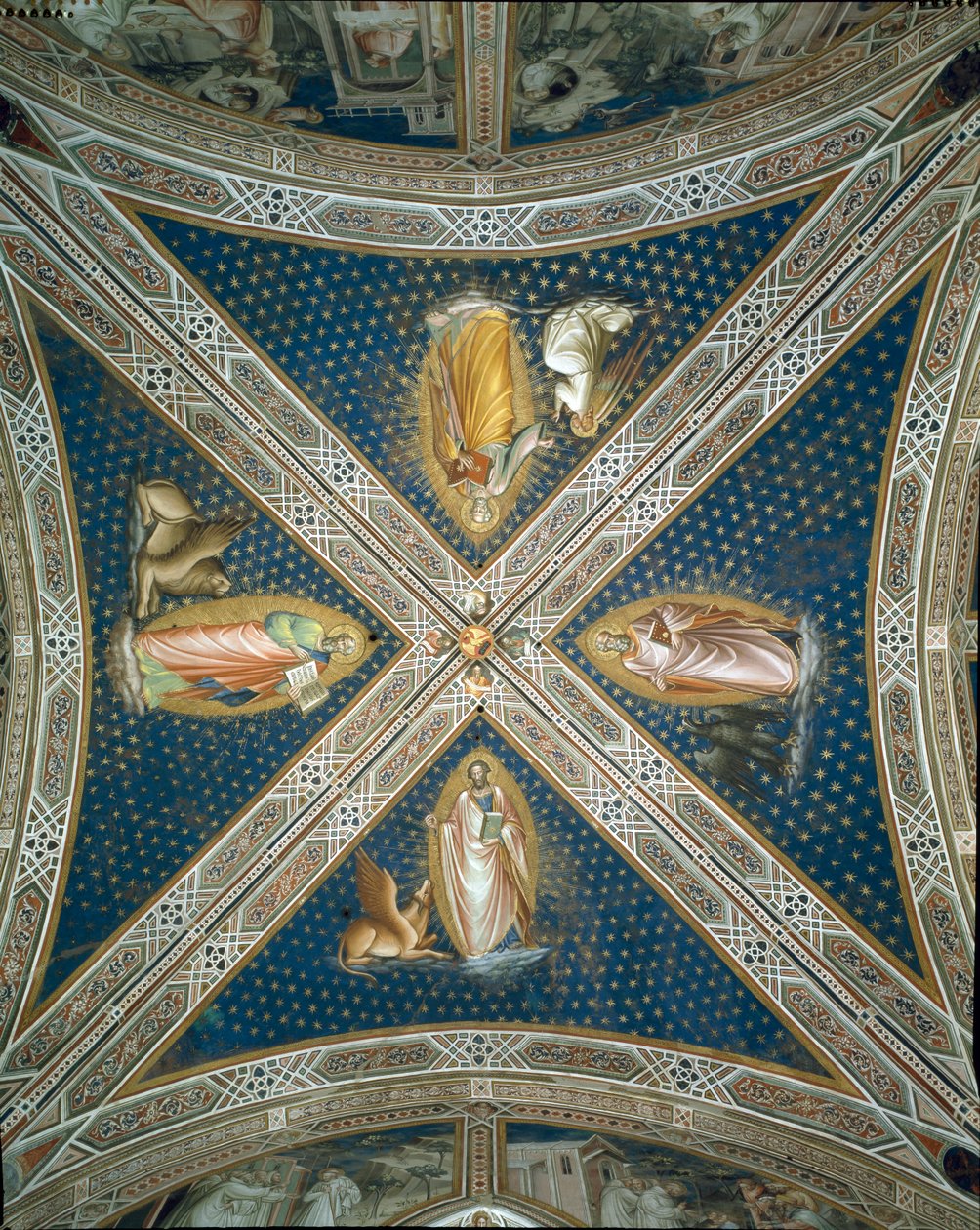 Gewölbefresken in der Sakristei, die vier Evangelisten darstellend, 1387 von Aretino Luca Spinello or Spinelli