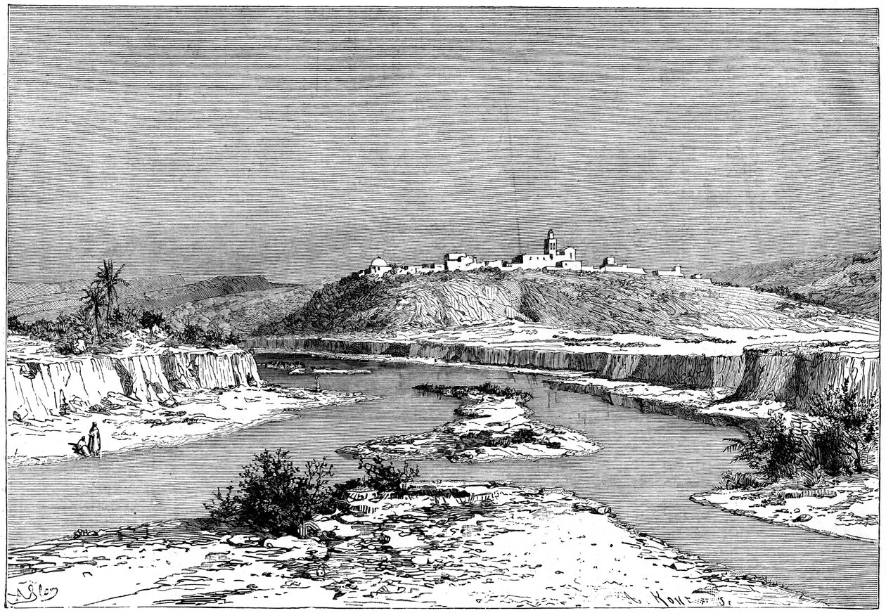Die Mejerda bei Slugia, oberhalb von Mejez-el-Bad, ca. 1890 von Armand Kohl