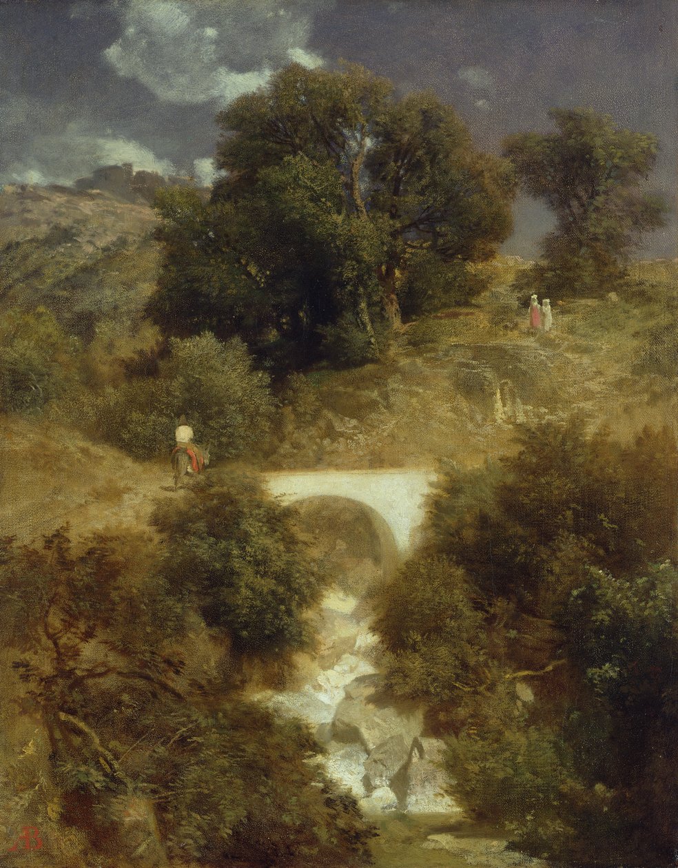 Römische Landschaft mit einer Brücke, 1863 von Arnold Böcklin