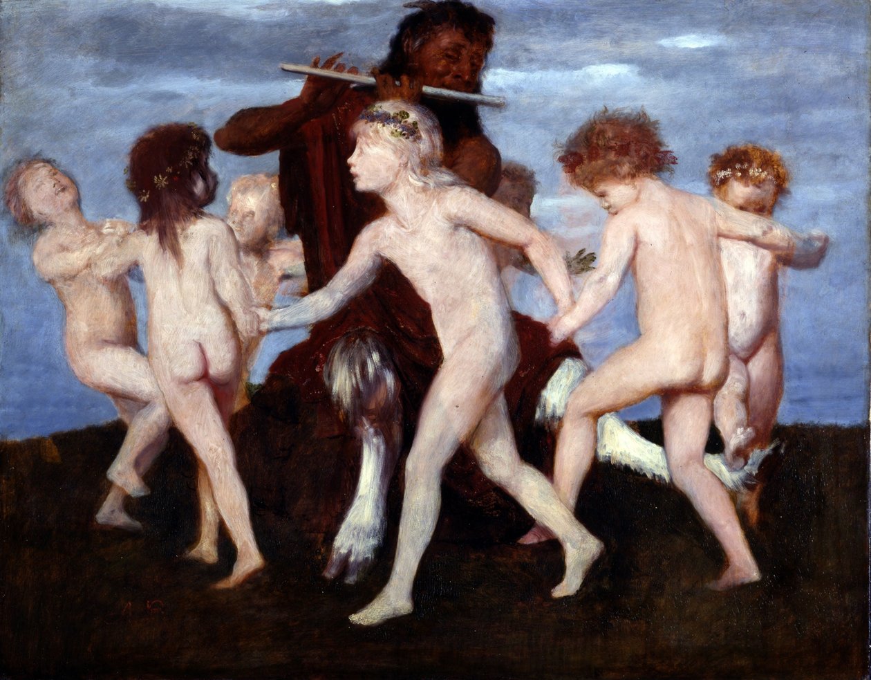 Pan tanzt mit Kindern von Arnold Böcklin